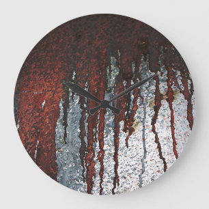 Falling Bloody Rust-Tropfen Große Wanduhr