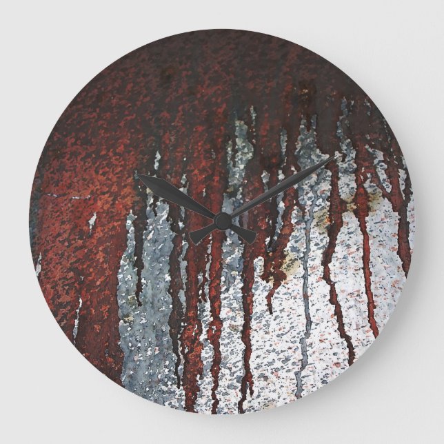 Falling Bloody Rust-Tropfen Große Wanduhr (Vorderseite)