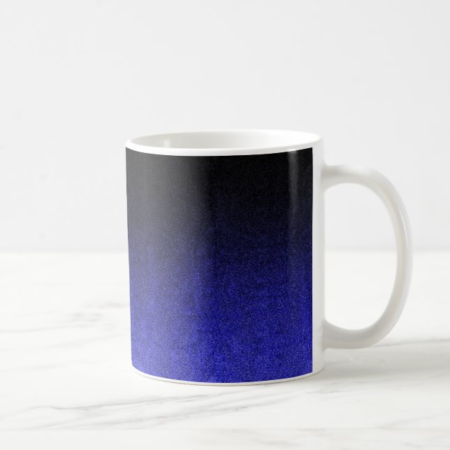 Falling Blue & Black Glitzer Gradient Kaffeetasse (Rechts)