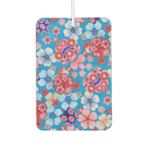 Falling Blue Cascading Floral Chirimen Autolufterfrischer