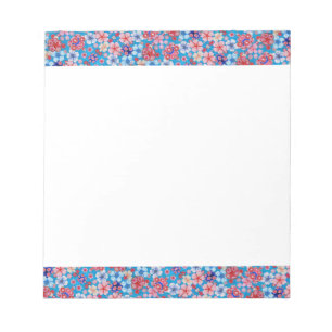 Falling Blue Cascading Floral Chirimen Notizblock
