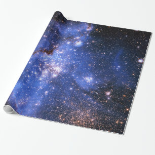 Falling Blue Embrionic Stars Geschenkpapier