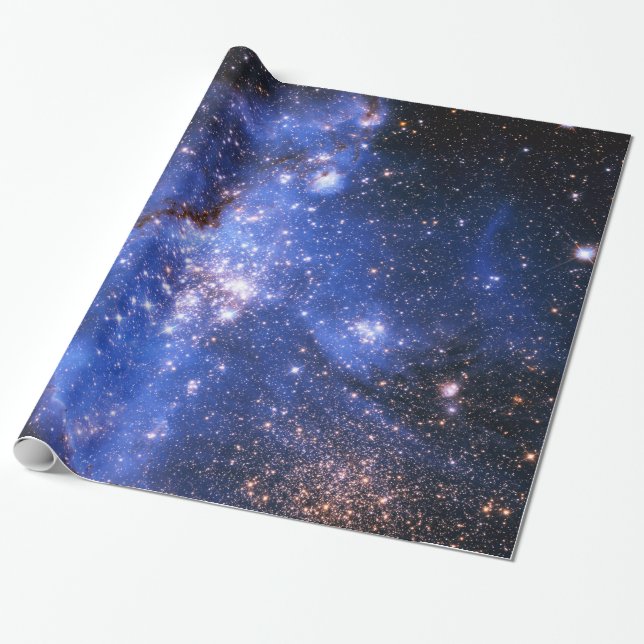 Falling Blue Embrionic Stars Geschenkpapier (Ungerollt)