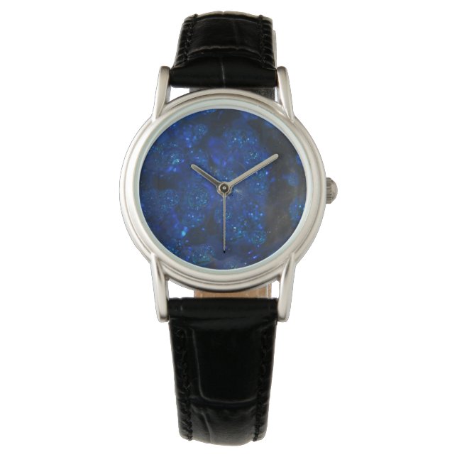 Falling Blue Glass Bubbles Armbanduhr (Vorderseite)