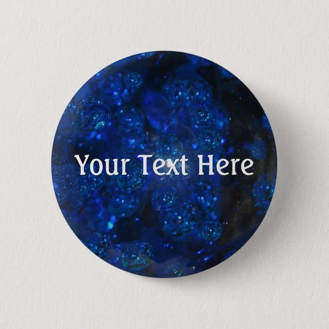 Falling Blue Glass Bubbles Button (Vorderseite)