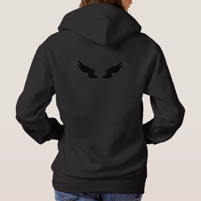 Falling Castiel Angel Black Front and Back Hoodie (Rückseite)
