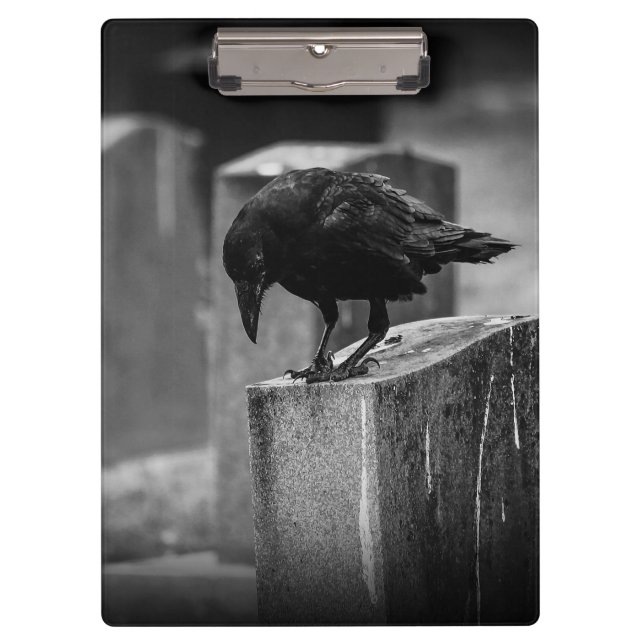 Falling Friedhof Crow Klemmbrett (Vorderseite)
