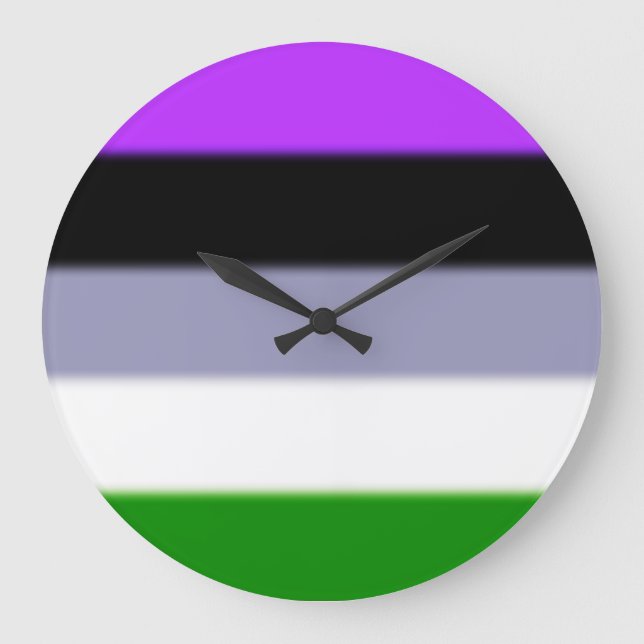 Falling Genderqueer Pride Flag Große Wanduhr (Vorderseite)