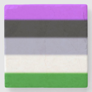 Falling Genderqueer Pride Flag Steinuntersetzer