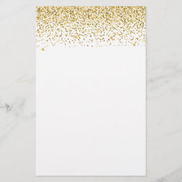 Falling Gold Glitzer Confetti Briefpapier