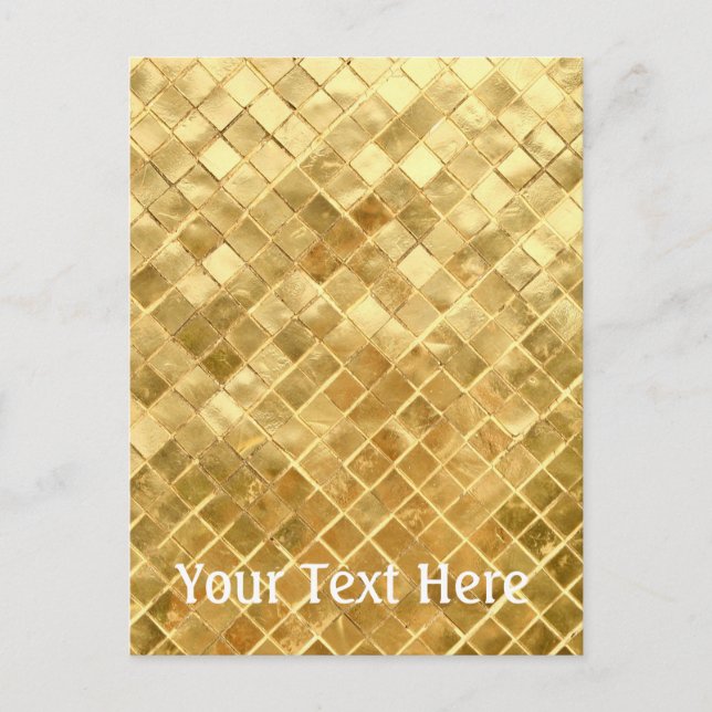 Falling Golden Checkerboard Postkarte (Vorderseite)