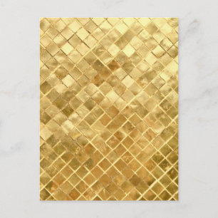 Falling Golden Checkerboard Postkarte