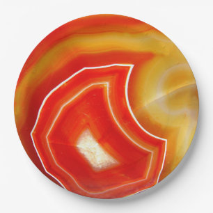 Falling Orange Agate Pappteller