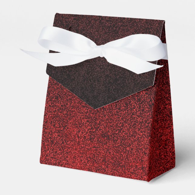 Falling Red & Black Glitzer Gradient Geschenkschachtel (Vorderseite)