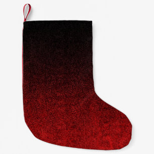Falling Red & Black Glitzer Gradient Kleiner Weihnachtsstrumpf