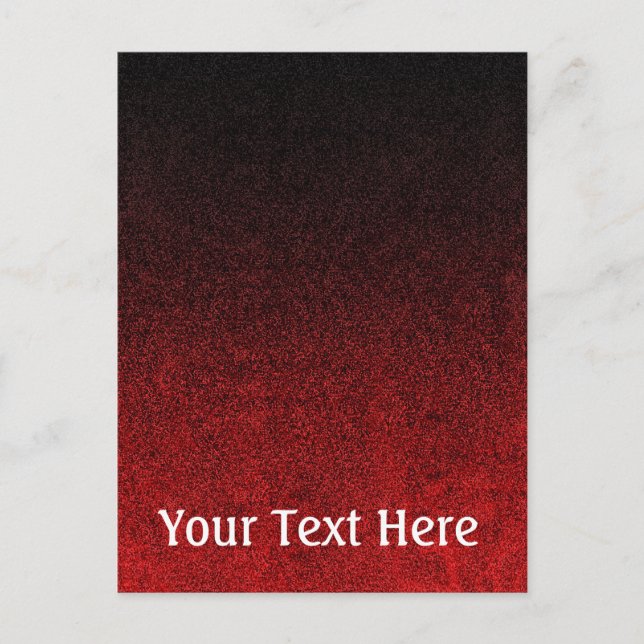 Falling Red & Black Glitzer Gradient Postkarte (Vorderseite)
