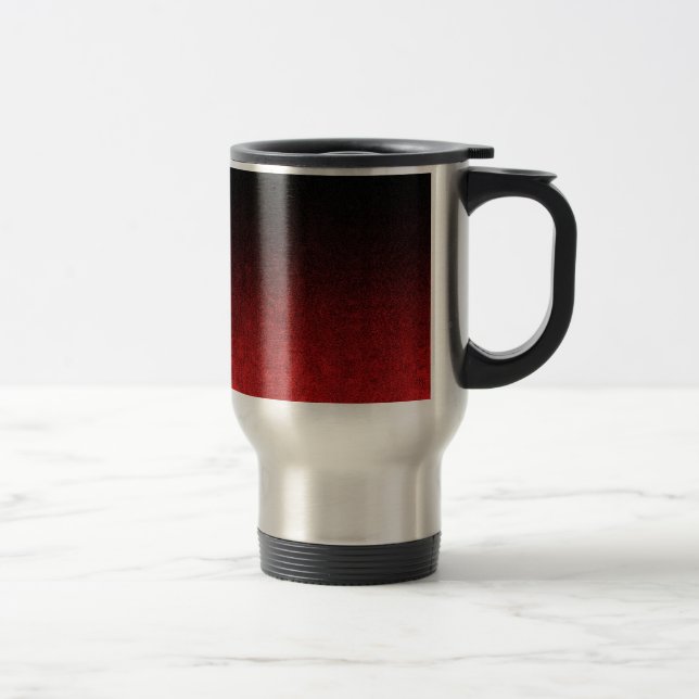 Falling Red & Black Glitzer Gradient Reisebecher (Rechts)