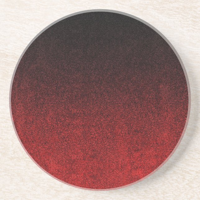Falling Red & Black Glitzer Gradient Sandstein Untersetzer (Vorne)