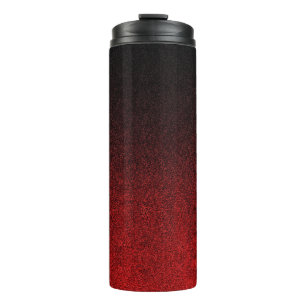 Falling Red & Black Glitzer Gradient Thermosbecher