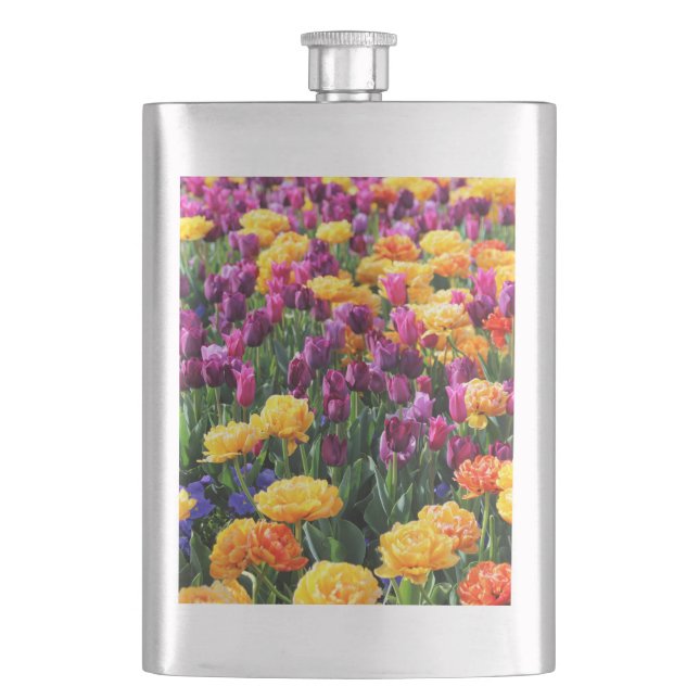 Falling Sunset Floral River Flachmann (Vorderseite)