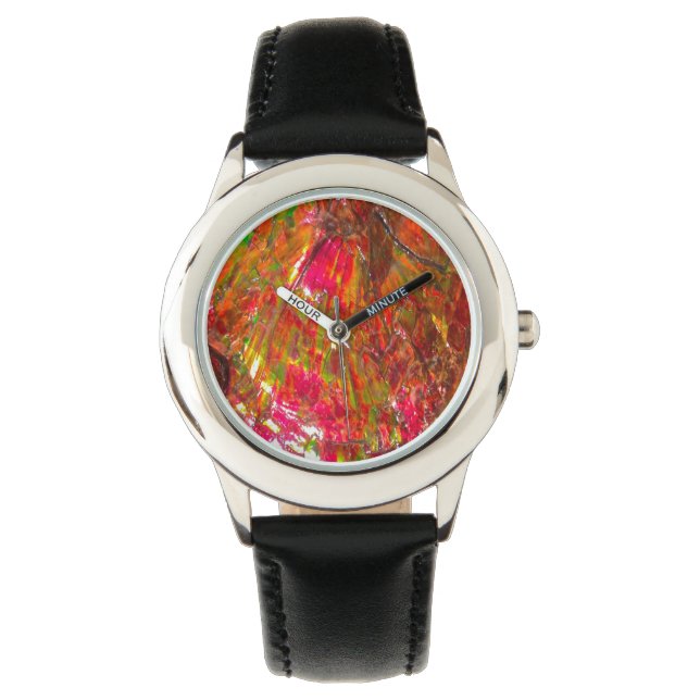 Falling Tropical Sunset Ammolit Armbanduhr (Vorderseite)