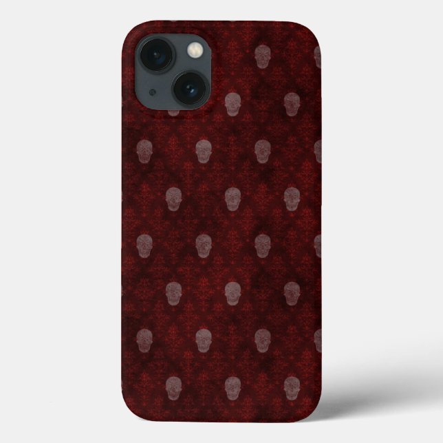 Falling Viktorianisch Skulls Red Case-Mate iPhone Hülle (Rückseite)