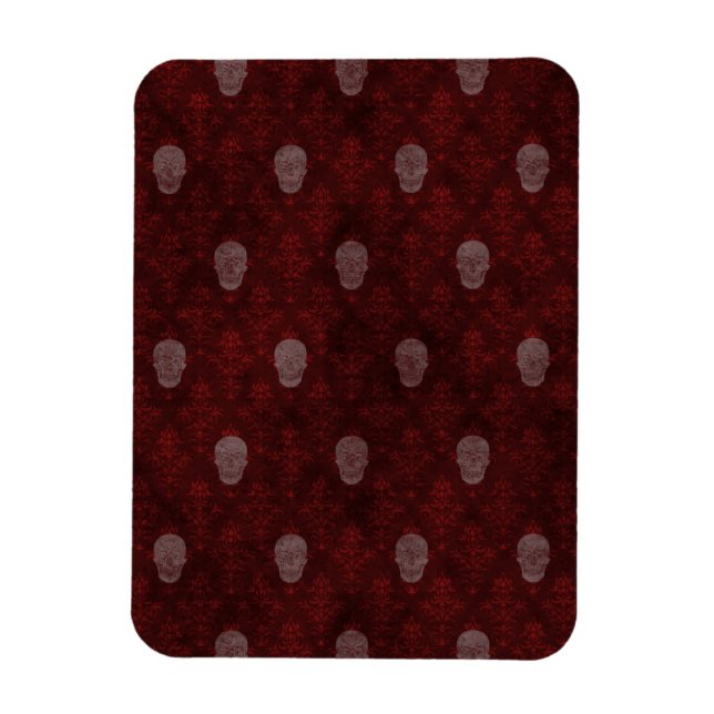 Falling Viktorianisch Skulls Red Magnet (Vertikal)