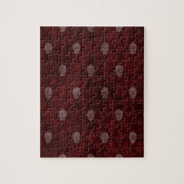 Falling Viktorianisch Skulls Red Puzzle (Vertikal)