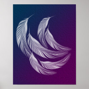 Falling White Feathers   Poster