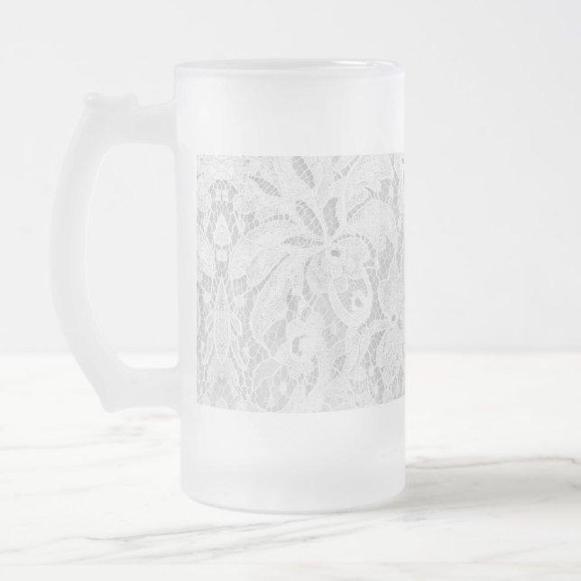Falling White Lace Mattglas Bierglas (Links)