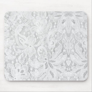 Falling White Lace Mousepad