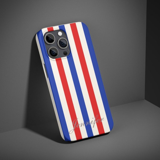 Fallmädchen für Navy Blue und Red Stripes Case-Mate iPhone Hülle (Von Creator hochgeladen)