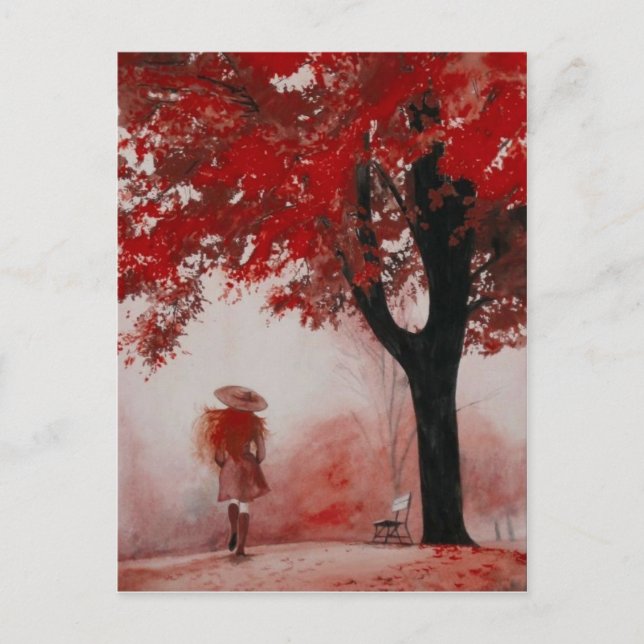 Fallmädchen Postkarte (Vorderseite)