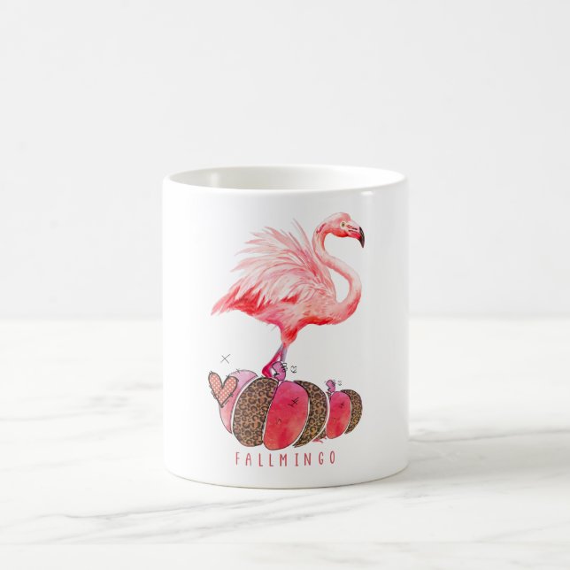 Fallmingo Flamingo Autumn Pumpkin Wasserfarben Kaffeetasse (Mittel)