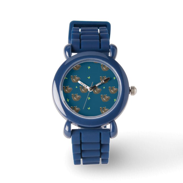 Fallmuster auf blau armbanduhr (Vorderseite)