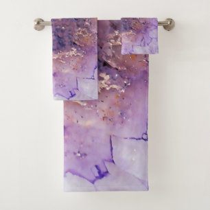 Falln Amethyst Geode Badhandtuch Set