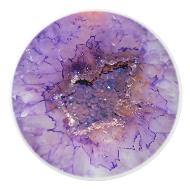 Falln Amethyst Geode Keramikknauf (Vorderseite)