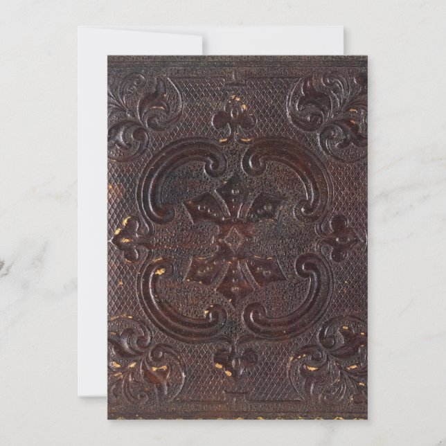 Falln Ancient Leather Book Einladung (Vorderseite)