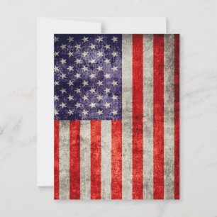 Falln Antike amerikanische Flagge Postkarte