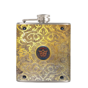 Falln Antique Goldene Schwünge Flachmann