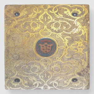 Falln Antique Goldene Schwünge Steinuntersetzer
