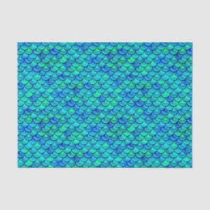 Falln Aqua-Blau-Skalen Seidenpapier