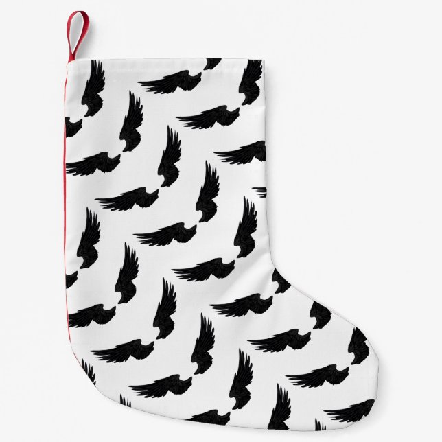 Falln Black Angel Wings Kleiner Weihnachtsstrumpf (Vorderseite)