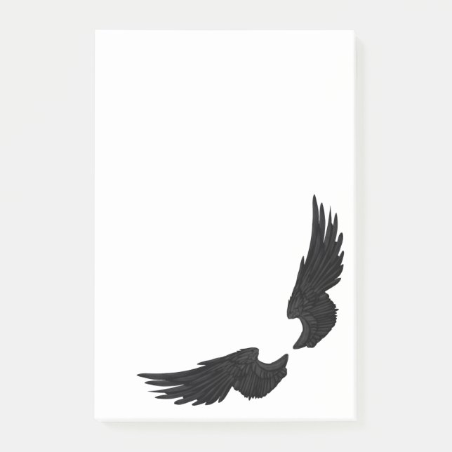 Falln Black Angel Wings Post-it Klebezettel (Vorderseite)