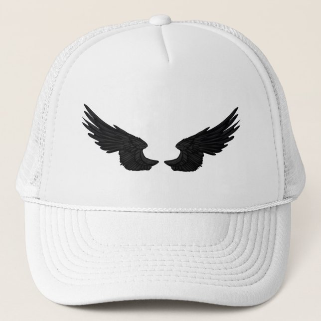Falln Black Angel Wings Truckerkappe (Vorderseite)