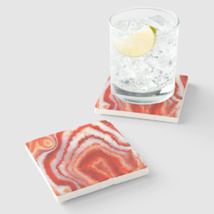 Falln Blood Orange Achat. Steinuntersetzer