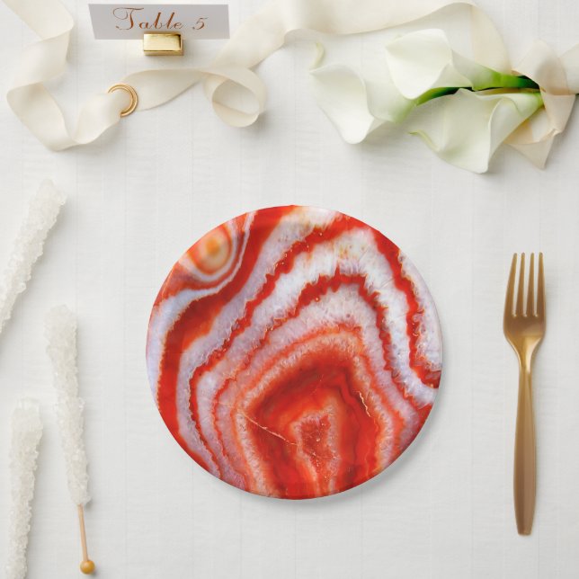 Falln Blood Orange Agate. Pappteller (Hochzeit)