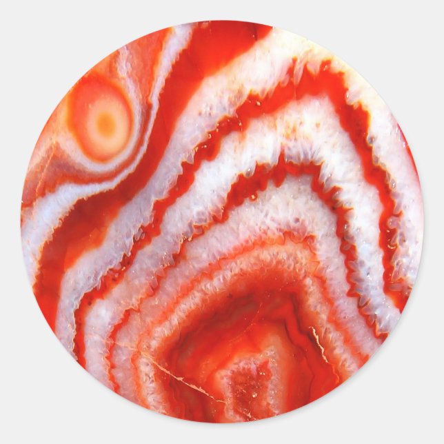 Falln Blood Orange Agate. Runder Aufkleber (Vorderseite)