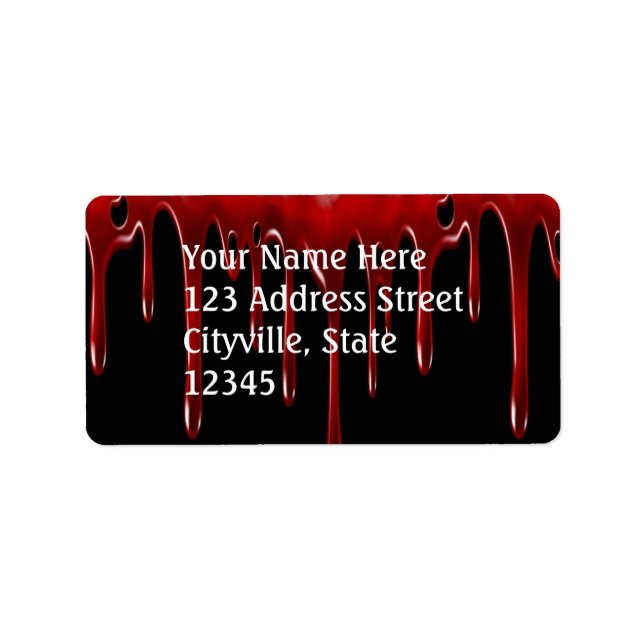 Falln Blood Tropfens Black Adressaufkleber (Vorne)