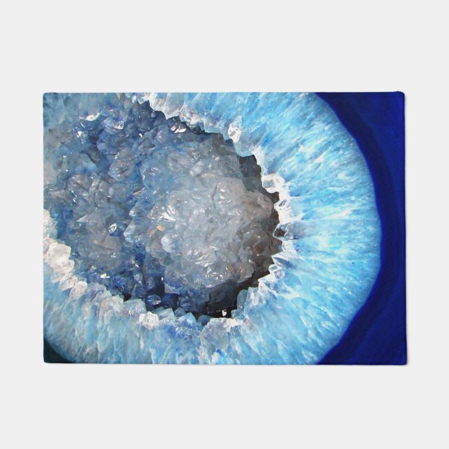 Falln Blue Crystal Geode Fußmatte (Vorderseite)